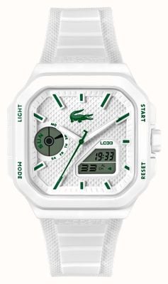 Lacoste LC33 Square Multi-function (35mm) White Dial / White Silicone Strap 2011506