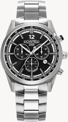 Roamer Helios Power Titanium Solar (43mm) Black Dial / Titanium Bracelet 973981 44 85 20