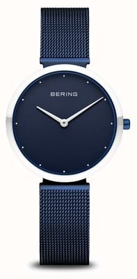 Bering Classic | Blue Dial | Blue Milanese Strap | Stainless Steel Case 18132-397