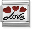Nomination Classic Love in Italics Oxidised Sterling Silver & Steel Enamel Charm 330208/06