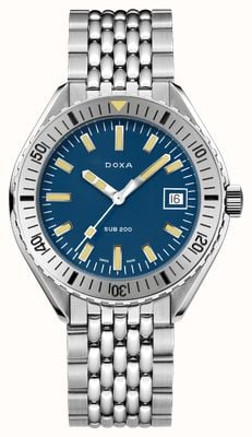 DOXA SUB 200 Caribbean (42mm) Dark Blue Iconic Dial / Stainless Steel Rice-Grain Bracelet 796.10.201.10