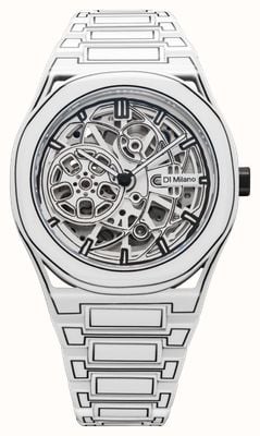 D1 Milano Skeleton White Sketch (40.5mm) White Skeleton Dial / White Cerakote Coated Stainless Steel Bracelet SKBJ20
