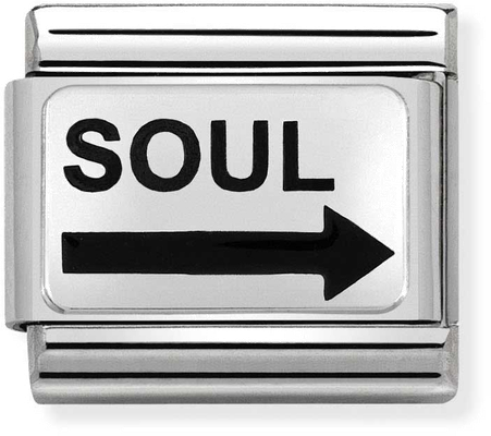 Nomination Classic OXIDIZED PLATES In Steel Enamel And 925 Silver SOUL Arrow (Soul Mates) Charm 330208/22