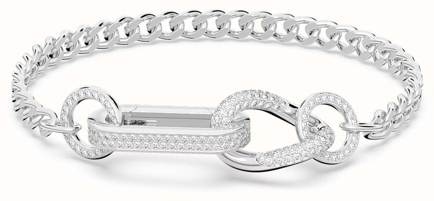 Swarovski Dextera Bracelet | White Pave Crystal | Rhodium Plated | Medium 5642598