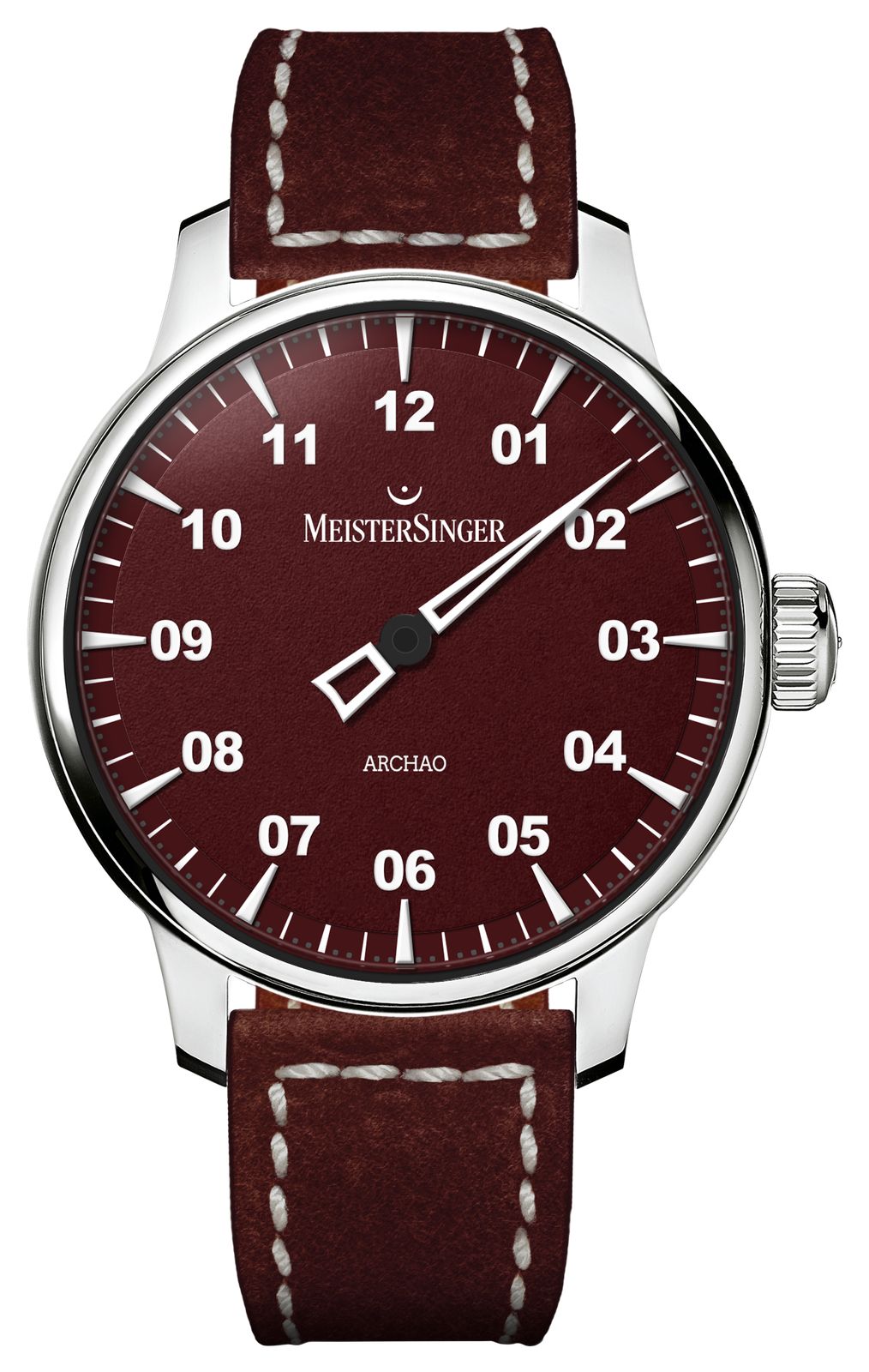 MeisterSinger AR911 Archao Automatic (43mm) Dark Red Grained Watch