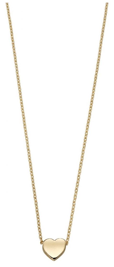 Elements Gold GN309 9ct Yellow Gold Plain Small Heart Jewellery