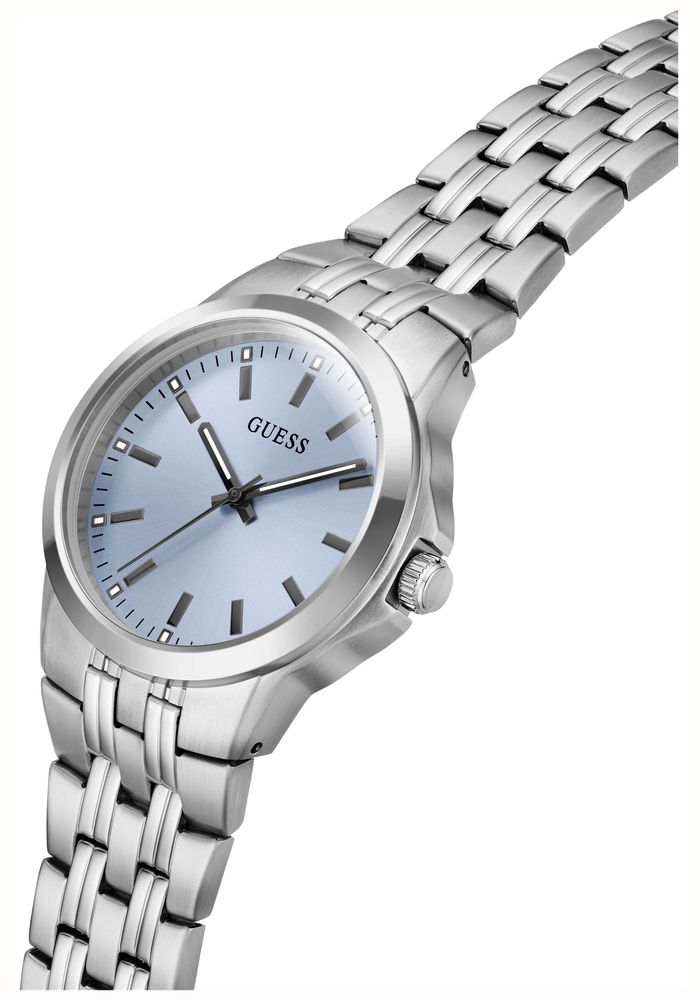 Guess Guess Mens Archie Blue Sunray Dial Silver-Tone Stainless Steel Bracelet GW1121G1 - alternate view 5