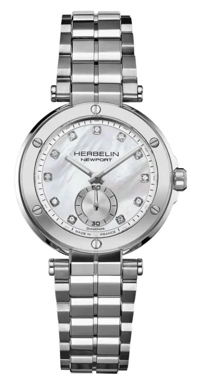 Herbelin 18289B89 Newport Quartz Diamond (35mm) Mother-of- Watch