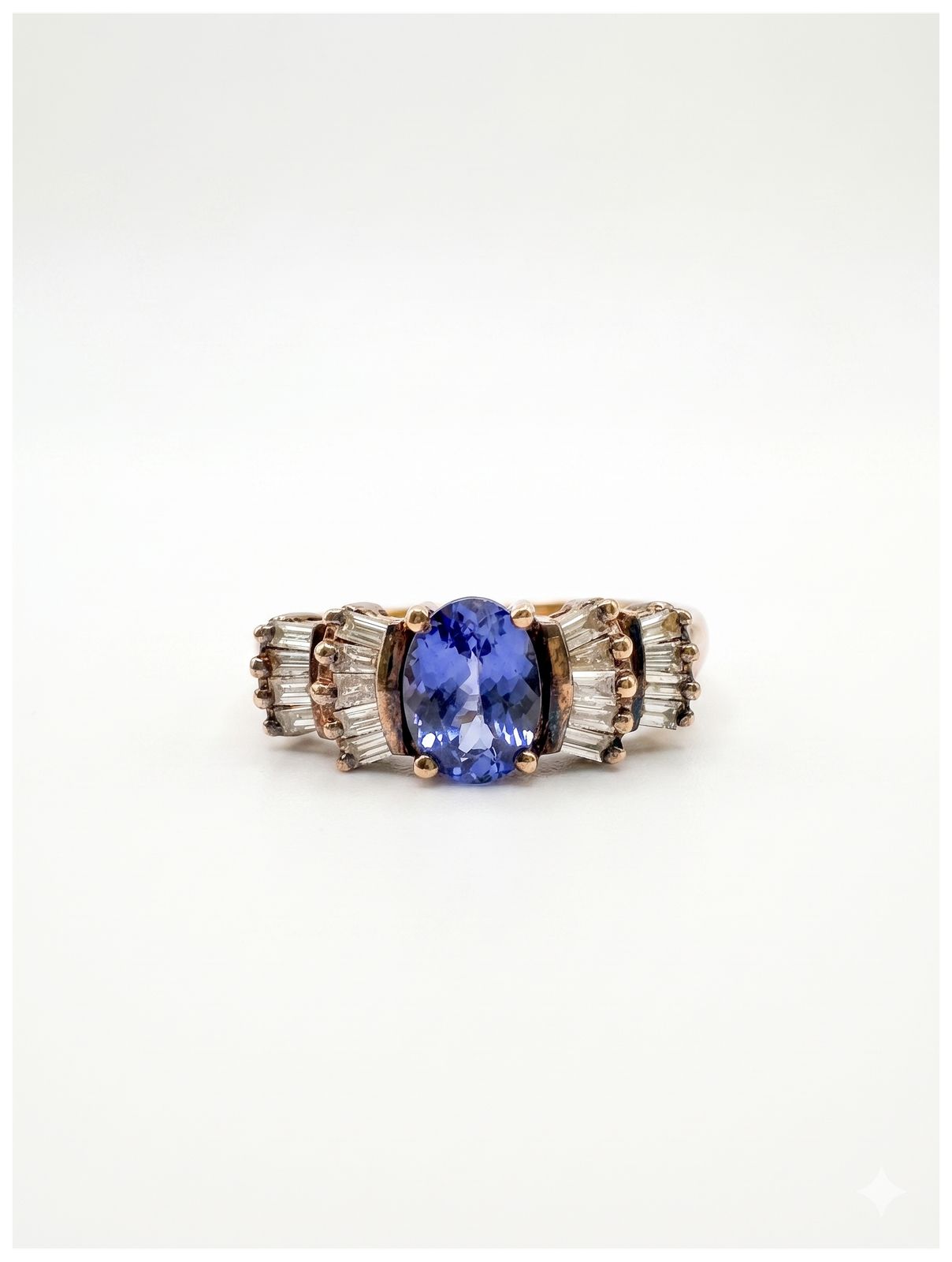 Pre-owned J73632 9ct Yellow Gold Tanzanite And Diamond Ring Jewellery