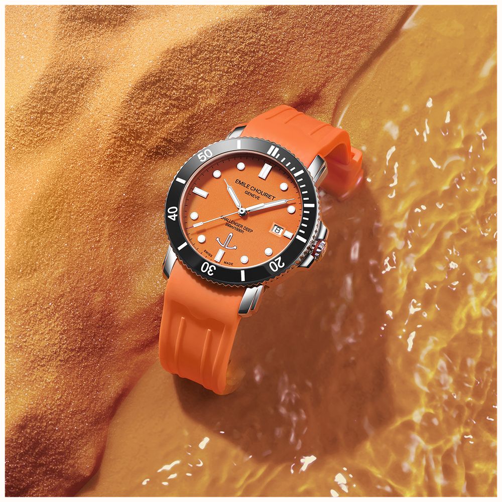 Emile Chouriet Challenger Deep Automatic (42.5mm) Orange Dial / Orange Silicone Strap 08.1169.G.6.AW.F3.8 - alternate view 10