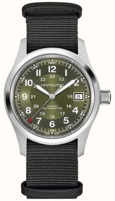 Hamilton Khaki Field Automatic (38mm) Green Sunray Dial / Anthracite NATO Strap H70455960