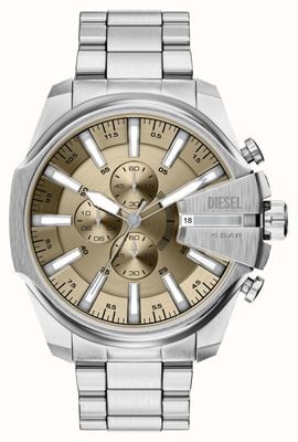 Diesel Mega Chief Slim Chronograph (48mm) Gold Dial / Stainless Steel Bracelet DZ4702