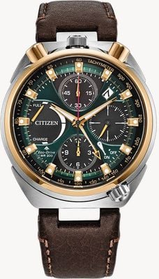 Citizen Eco-Drive Promaster Bullhead Racing Chronograph Limited Edition (45mm) Green Dial / Brown Leather AV0104-06W