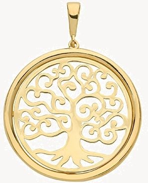 Treasure House 9ct Yellow Gold Tree Of Life 2.4cm 3cm Drop Pendant Only PN1079