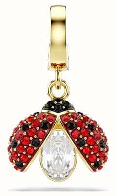 Swarovski dyllia charm Mixed cuts, Ladybird, Red, Gold-Tone Plated 5743138