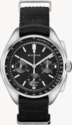 Bulova Archive Series Lunar Pilot Special Edition Black Chronograph Watch 96A225