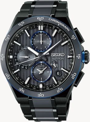 Seiko Astron GPS Solar Dual Time Chronograph (43.2mm) ‘Night Advanced Grey’ Dial / Black Titanium Bracelet HAB008J1