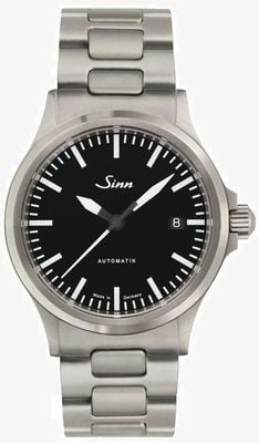 Sinn 556 I Automatic (38.5mm) Glossy Black Dial / H-Link Stainless Steel Bracelet 556.010 TWO LINK BRACELET