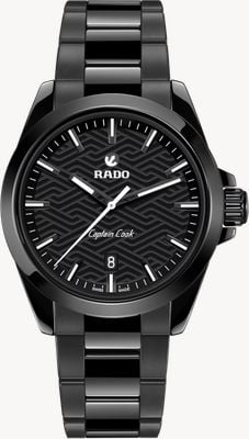 RADO Captain Cook Discover Automatic (40.7mm) Black Wave-Pattern Dial / Black High-Tech Ceramic Bracelet R32279162