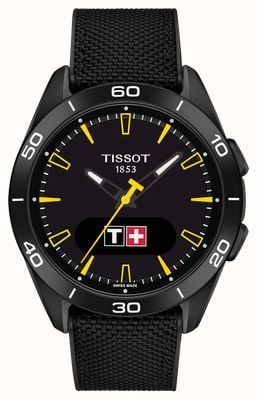 Tissot T-Touch Connect Sport Jungfraubahn (43.75mm) Black Dial / Black Textile & Yellow Silicone Strap T1534204705106