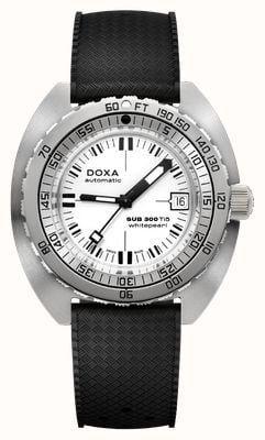 DOXA SUB 300 Ti5 Whitepearl (42.5mm) White Luminescent Dial / Black Dive Flex Rubber Strap Watch 823.50.011.23 DOXA SUB 300 Ti5 Whitepearl (42.5mm) White Luminescent Dial / Black Dive Flex Rubber Strap Watch 823.50.011.23
