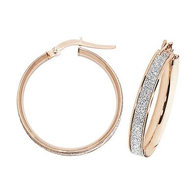 Treasure House ER1023R-20 9k Rose Gold Hoop Earrings 20 mm Jewellery