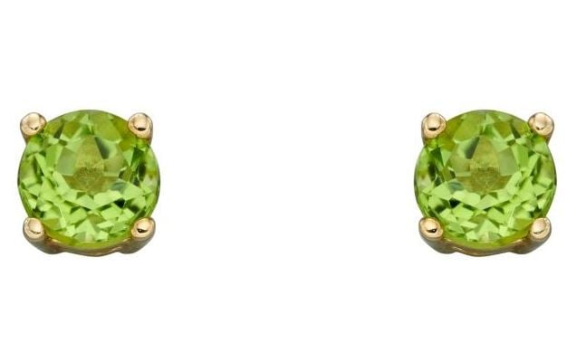 Elements Gold GE2333 9ct Yellow Gold 4mm Approx Cz Peridot Jewellery