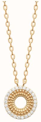 Burren Jewellery 18k Gold Plated Pendant With Cz Stones In A Circular Shape P1621