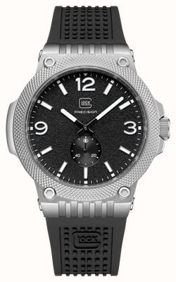 GLOCK Precision Small-Seconds Quartz (43mm) Black Textured Dial / Black Silicone RTF Strap GW-43-1-24