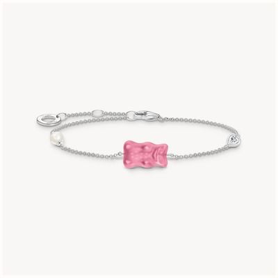 Thomas Sabo Ilver Bracelet With Pink Goldbears, Freshwater Pearl & Zirco A2151-052-9-L19V