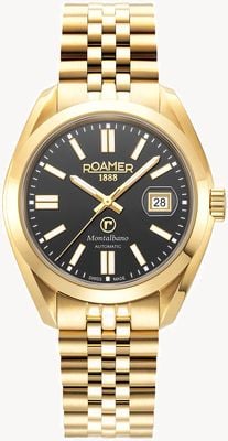 Roamer Roamer Men's Montalbano (41mm) Black Dial / Gold-Tone Stainless Steel Bracelet 996983 46 85 20