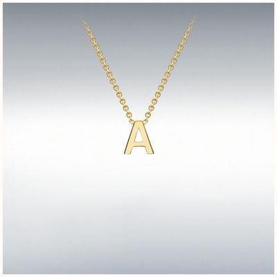 IBB IBB 9ct Yellow Gold Fine Initial Necklace A 1.19.0150