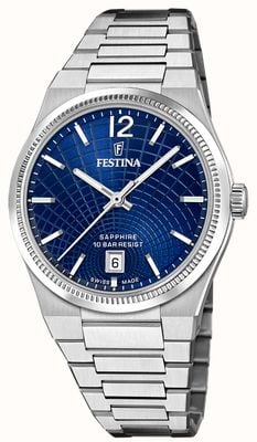 Festina Swiss Made Rivé Quartz (35mm) Blue Dial / Stainless Steel Bracelet F20052/7