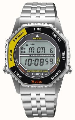 Seiko Digital Quartz Multifunction 'Rotocall' (37mm) Yellow & Black / Stainless Steel Bracelet SMGG17P1
