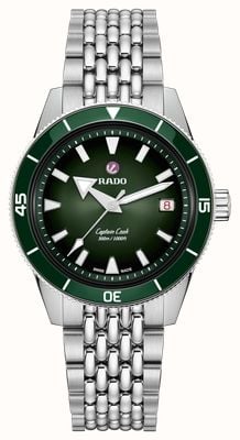 RADO Captain Cook Automatic (39mm) Green Gradient Dial / Stainless Steel Rice-Grain Bracelet R32223313