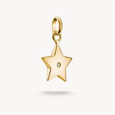 Thomas Sabo Charm Pendent Star With White Stone Connect Gold-plated CC1238-414-14