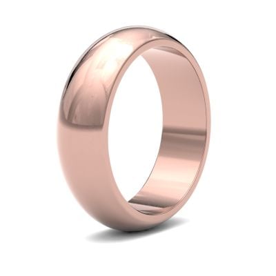 James Moore Wedding Rings | 18ct Rose Gold | 6mm | Heavy | D-Shape | AG_6GHD-18R