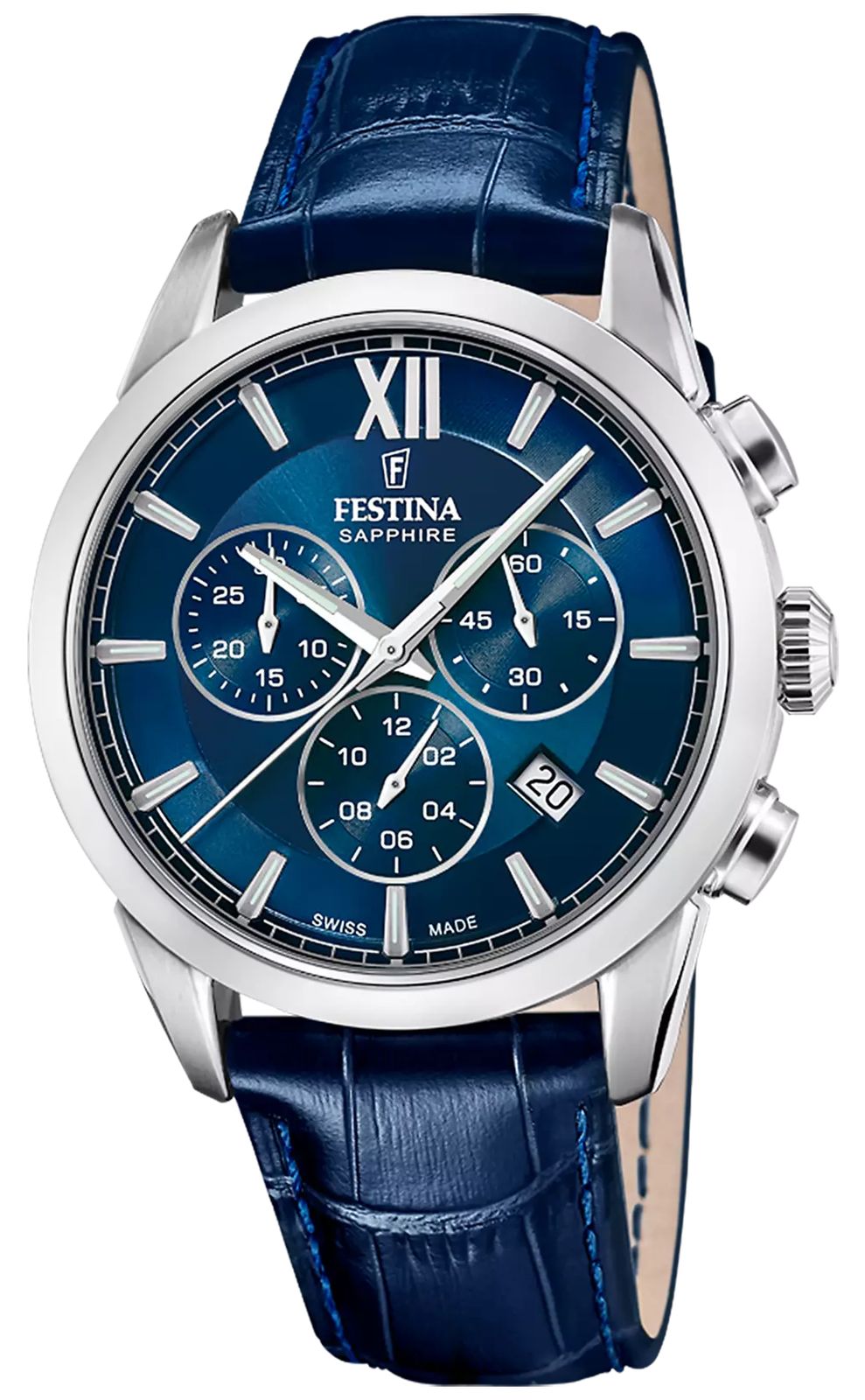 Festina F20041/2 Swiss Made Quartz Chronograph (41mm) Blue Watch