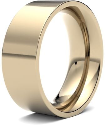 James Moore Wedding Rings | 9ct Yellow Gold | 8mm | Heavy | Flat Court | AG_8LHE-9Y
