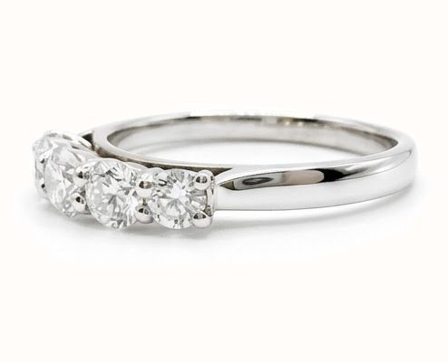 Round Brilliant Natural Diamond 18ct White Gold Five Stone Ring JM5872 - alternate view 2