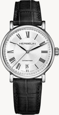 Herbelin Inspiration Automatic (38mm) Silver Dial / Black Leather Strap 2047AP08