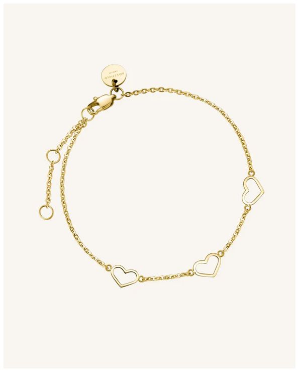 Rosefield Jewellery JBTHG-J537 Triple Heart Bracelet Gold