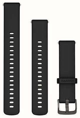 Garmin Quick Release Bands (18mm) Black Silicone with Slate Hardware - Strap Only 010-13406-02