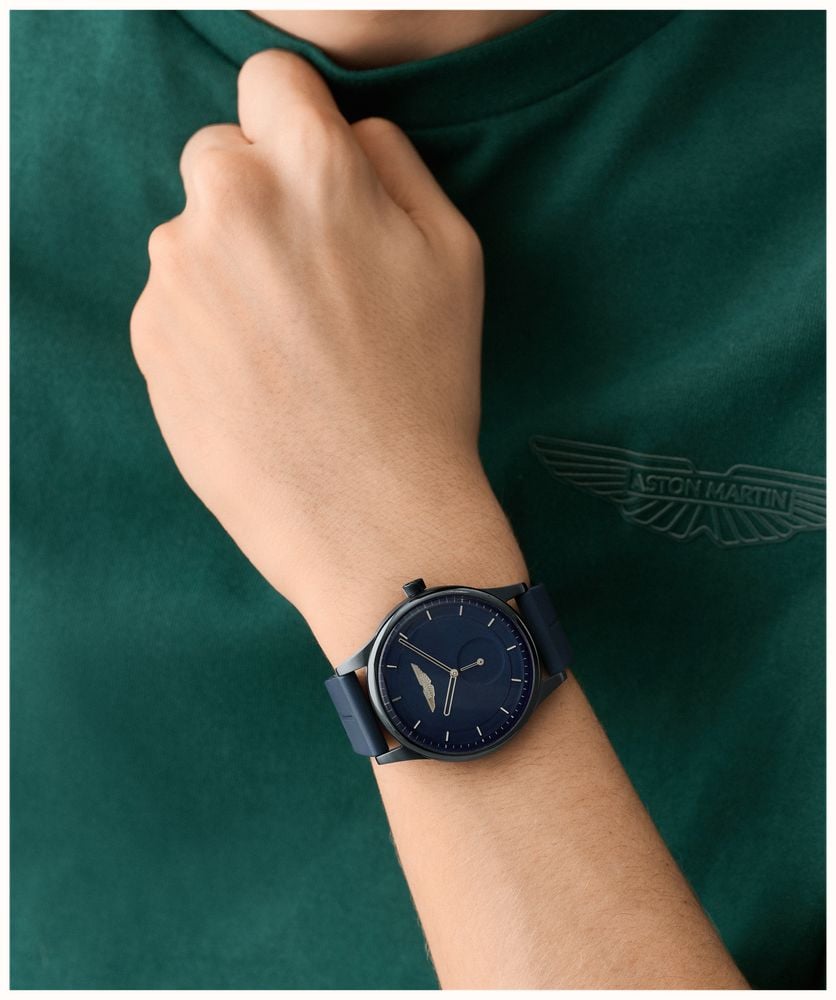 Aston Martin SLS Icon Small-Seconds Quartz (40mm) Navy Blue Dial / Navy Blue Silicone Strap MTIL1F602 - alternate view 4