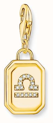 Thomas Sabo Gold-Plated Charm Pendant Zodiac Sign Libra With Zirconia 2153-414-39