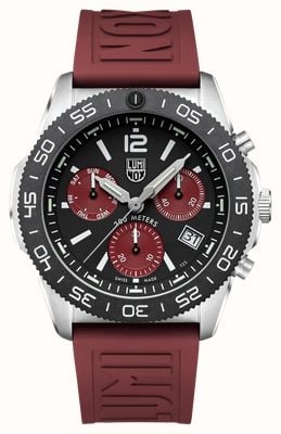 Luminox Pacific Diver Chronograph (44mm) Black Dial / Burgundy Red Rubber Strap XS.3155.1