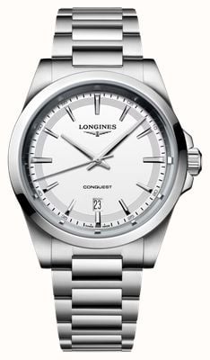 LONGINES Conquest Quartz (41mm) White Sandblasted Dial / Stainless Steel Bracelet L38604126