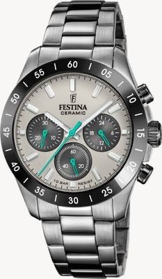 Festina Ceramic Chronograph (39mm) Grey Dial / Stainless Steel Bracelet F20703/1