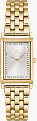 Lacoste Catherine Quartz (20.7x28.3mm) Silver Sunray Dial / Gold PVD Stainless Steel Bracelet 2001486