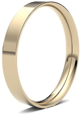 James Moore Wedding Ring  | 9ct Yellow Gold | 3mm | Light | Size Flat Court | AG_3GLE-9Y AG_3GLE-9Y